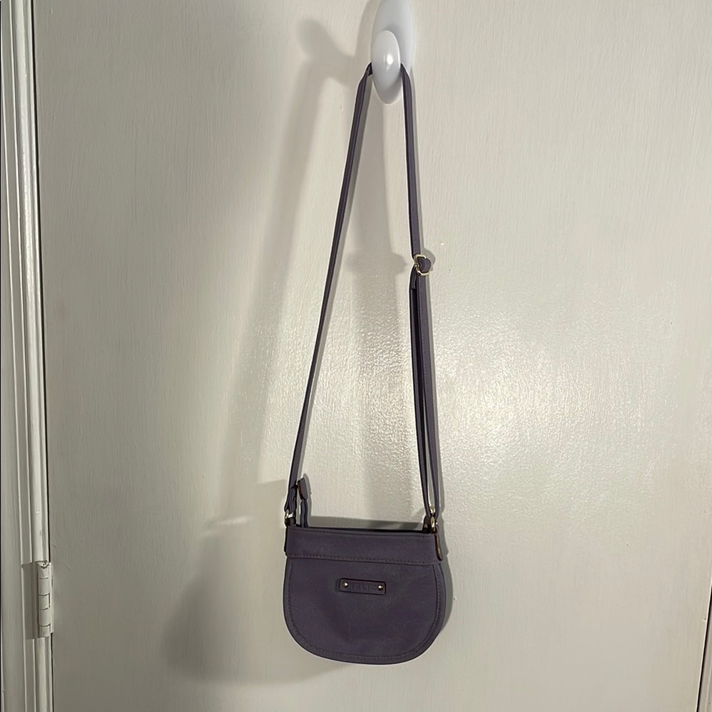 Relic Purple pocketbook with gold hardware.